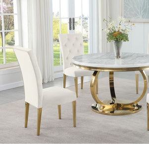 English Elm Modern Velvet Dining Chair Set Of 2 – Plush Tufted Comfort With Gold Finish Legs For Glam Spaces B011P353127