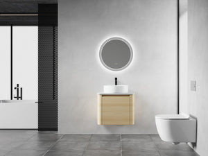 English Elm 24'' Wall-Mounted Bathroom Vanity With Soft-Close Door & Stylish Ceramic Sink For Small Spaces W999S00457