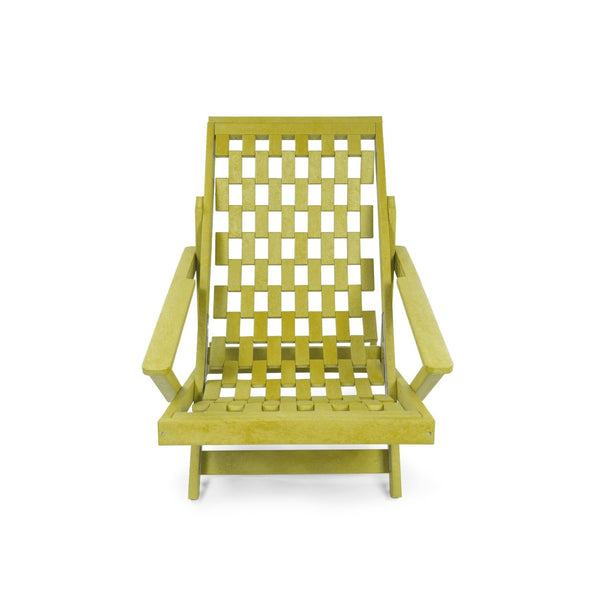 English Elm Pinecrest Outdoor Folding Lounge Chair Recycled Hdpe Reclining Patio Seat with Cushion Yellow B2745P409697