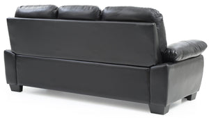 English Elm Marta Black G677-S Sofa – Glove Soft PU, Pocket Coil Support, Removable Backs, Durable 35x78x33" B078108387