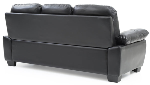 English Elm Marta Black G677-S Sofa – Glove Soft PU, Pocket Coil Support, Removable Backs, Durable 35x78x33" B078108387