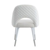 English Elm White and White Gloss Padded Side Chair (Set Of 2)