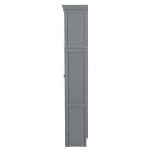 English Elm Queen Murphy Wall Bed Cabinet with Integrated Shelves Usb Charging Space Saving Design Gray LP006668AAE-1