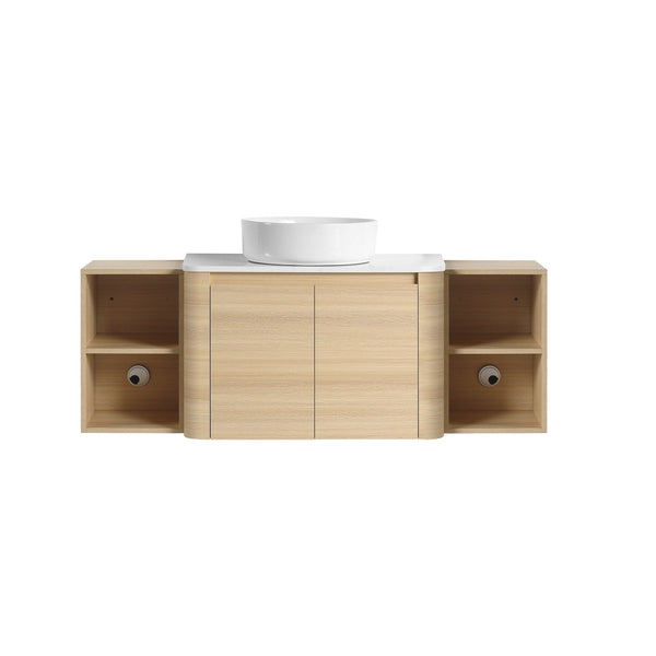 English Elm 54'' Wall-Mounted Bathroom Vanity With Elegant Ceramic Sink, Soft-Close Doors, And Ample Storage W999S00475