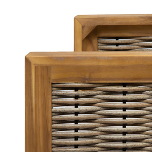 English Elm Christopher Knight Home® - Outdoor Acacia Wood Club Chair With Wicker Accents - Teak Finish, Water-Resistant Cushions, Perfect For Patios 68942.00BGE