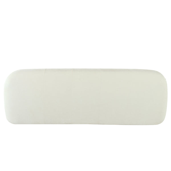 English Elm U_Style 85.8" Chenille 3-Seater Sofa with Tufted Cushions, Pocket Springs, Plush Sponge Comfort, 900lb Capacity Beige N711P281401A