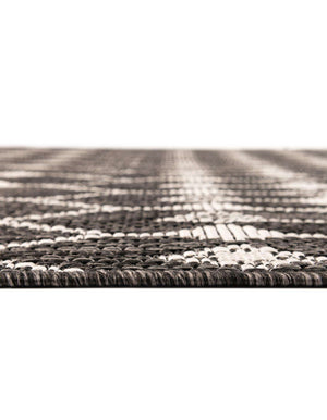 Unique Loom Outdoor Trellis Traliccio Machine Made Trellis Rug Charcoal, Ivory/Gray 10' 0" x 10' 0"