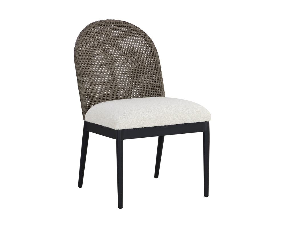 Sunpan Calandri Dining Chairs Set of 2 - Stylish Outdoor Seating with Moisture-Repellent Performance Fabric Black / Louis Cream