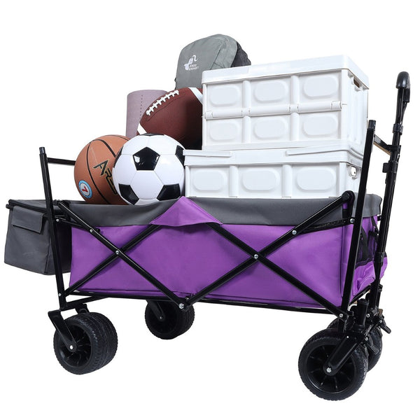 English Elm 480lbs Foldable All-terrain Wagon with Canopy Mosquito Net for Camping Outdoor W2932P253226