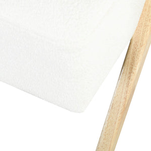 English Elm Christopher Knight Home® - Modern Sculpted Accent Chair with White Polyester, Solid Wood Frame, Curved Back Ergonomic Flair N767P203866W