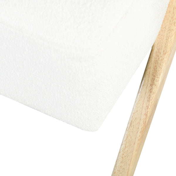 English Elm Christopher Knight Home® - Modern Sculpted Accent Chair with White Polyester, Solid Wood Frame, Curved Back Ergonomic Flair N767P203866W