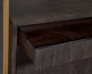 Sunpan Baldessara Bookcase - Rustic Bronze Steel Frame with Grey Oak Veneer Shelves, Anti-Tipping Kit Included