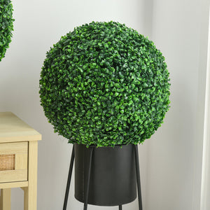 English Elm Homcom Set Of 2 15.75" Lifelike Boxwood Topiary Balls - Uv-Safe Fake Plants For Home & Office Decor W2225P217286