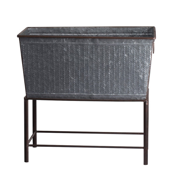 English Elm Set Of 2 Zale Rustic Metal Planters With Stands - Stylish, Durable, Perfect For Indoor & Outdoor Decor W2078P323427-GIGA