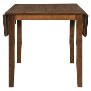 English Elm Topmax Drop Leaf Wood Breakfast Nook Table Set with X Back Chairs for Two Walnut N717S000164D