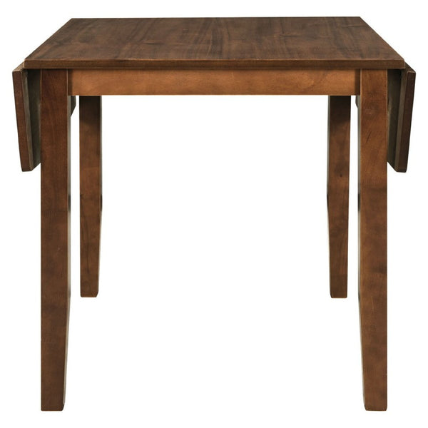 English Elm Topmax Drop Leaf Wood Breakfast Nook Table Set with X Back Chairs for Two Walnut N717S000164D