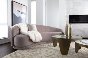 Sunpan Kendra Sofa - Contemporary Curved Design with Warm Undertones for a Bold, Stylish Living Space Planet Lilac