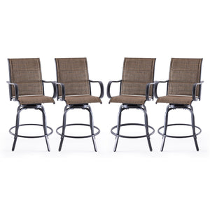 English Elm Patio Swivel Barstools Set of 2 Textilene Mesh Powder Coated Frame All Weather Seating T3623P437318