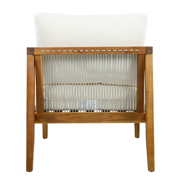 English Elm Outdoor Acacia Wood Club Chairs Set of 2 with Rope Back and Weather Resistant Cushions Beige,Teak N768P408130T_2