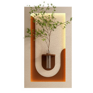 English Elm Adjustable Led Sandstone 3d Wall Art with Faux Botanicals and Rabbit Figurine Decor W2700P389347