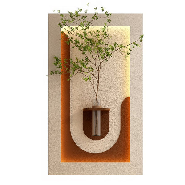 English Elm Adjustable Led Sandstone 3d Wall Art with Faux Botanicals and Rabbit Figurine Decor W2700P389347