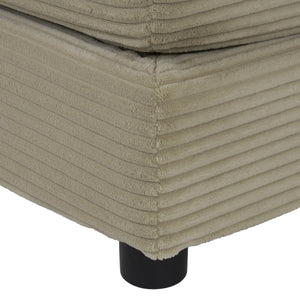 English Elm 35.4" Ottoman with Corduroy Upholstery, Pocket-Spring Comfort, Sturdy Plywood Frame, 250lb Capacity Brown N719P223248D