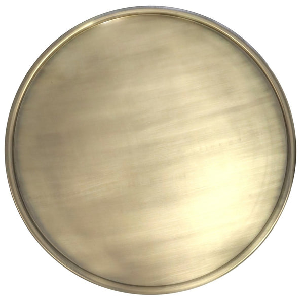 English Elm Corbin Hammered Iron Drum Coffee Table Antique Gold Finish for Modern Living Rooms B136P429083