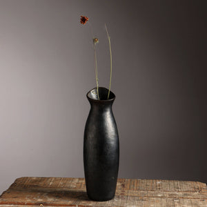 English Elm Longpi Pottery Black Vase – Handmade Tangkhul Naga Artistry, Elegant Decor For Modern Interiors B346P369761