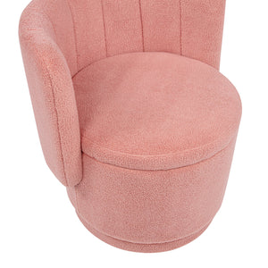 English Elm 360 Swivel Bouclé Sofa Chair with Hidden Storage Compartment, Ergonomic Plush Cushioning for Cozy Living Spaces Pink 28.75 L x 28 W x 20.5 H W1716P196479