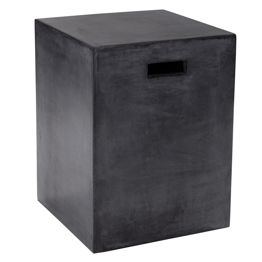 Sunpan Castor End Table - Urban Chic Concrete Design Perfect for Modern Interiors and Stylish Outdoor Spaces Black