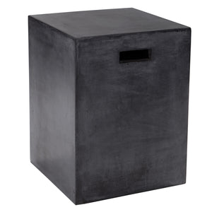 Sunpan Castor End Table - Urban Chic Concrete Design Perfect for Modern Interiors and Stylish Outdoor Spaces Black