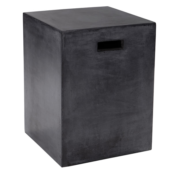 Sunpan Castor End Table - Urban Chic Concrete Design Perfect for Modern Interiors and Stylish Outdoor Spaces Black