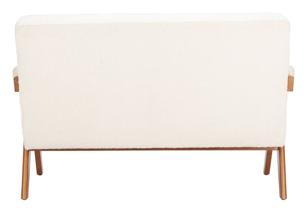 Zuo Modern Encanto Loveseat Ivory - Elegant, Durable 100% Polyester Sofa Perfect For Home & Hospitality Settings White 100% Polyester,Rubberwood 110659-zuo-modern