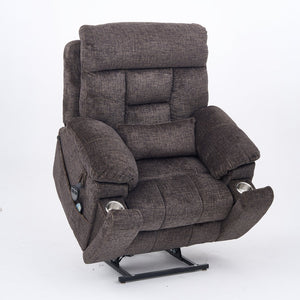 English Elm Old Age Electric Lift Recliner - Plush Velvet Chair With Dual Motors, Massage, Heat & 180° Recline W547S00052