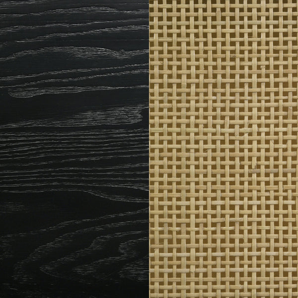 English Elm Anser Elegant Black And Natural Woven Rattan Eastern King Bed - Coastal Style & Modern Design B062S01250