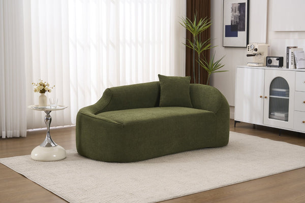 English Elm Ly-048 Chenille Curved Chaise Loveseat Sleeper Sofa Deep Seat Modern Living Room W2231P401728