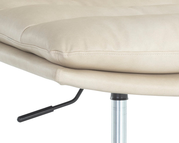 Sunpan Stinson Office Chair - Luxurious Comfort With Antique Brass Base And Easy Mobility For Your Workspace Cream Faux Leather 111972