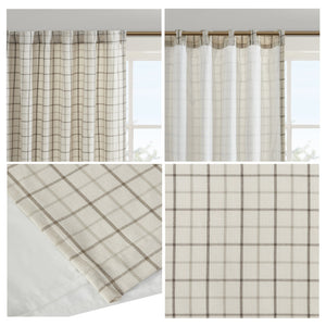 English Elm 1 Pcs 50X108" Cozy Plaid Curtain Panel With Fleece Lining For Insulation & Stylish Light Control B035P319832