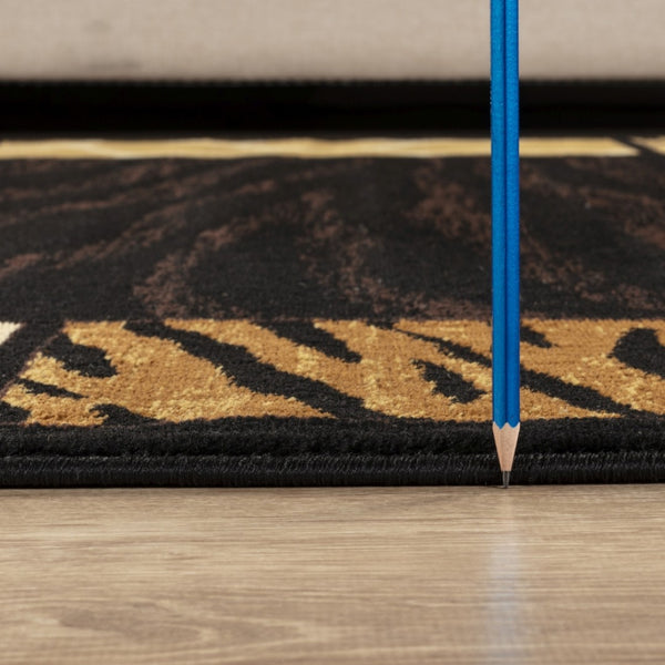 English Elm Tribes Black Animal Print Area Rug - 2 Ft. X 3 Ft. Stylish, Soft, And Durable For High-Traffic Areas B186P316767-GIGA