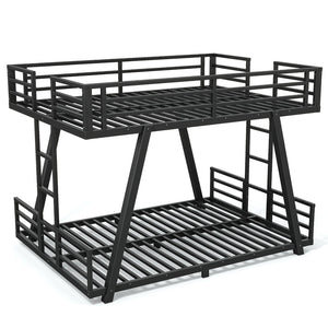 English Elm Twin Over Metal Bunk Bed with Led Lights Usb Ports Drawers and Sofa Conversion W5305S00054