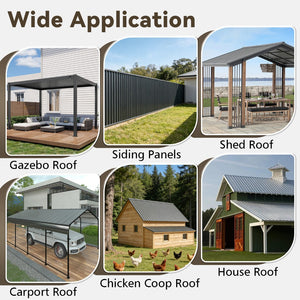 English Elm 10 Corrugated Galvanized Steel Roof Panels Weather Resistant Gazebo Pergola Cover W3213P431242