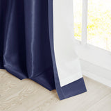 Madison Park Emilia Transitional Twist Tab Lined Window Curtain Panel MP40-6316 Navy