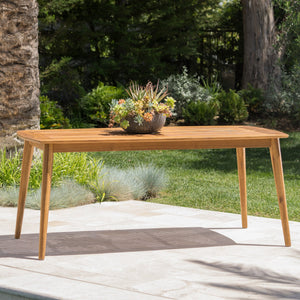 English Elm Christopher Knight Home® - Outdoor Dining Table Acacia Wood Frame with Teak Finish, 71" W Durable Outdoor Patio Centerpiece 59329.00