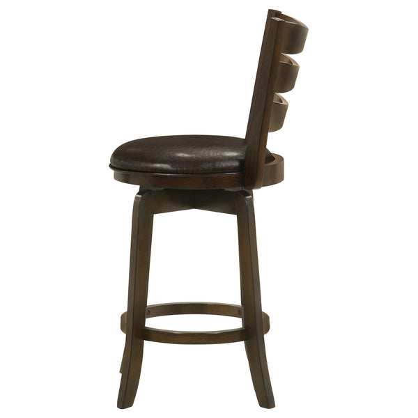 English Elm Fenster Dark Brown Swivel Bar Chair - Elegant Slat-Back Design, Comfortable Foam-Padded Seat, Durable Wood B062P299937
