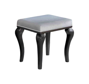 English Elm Glam Elegant Vanity Set with LED Mirror, Plush Stool, Ample Storage, Felt-Lined Drawers, Chic Finish Grey Mix 33 L x 41 W x 8 H B2741S00678