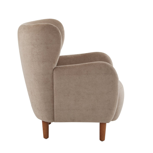 English Elm Christopher Knight Home® - Parmelee Upholstered Wingback Club chair in Velvet with Solid Wood Legs, Mid-Century Comfort Design Camel 30.85 L x 30 W x 27 H N776P265764D