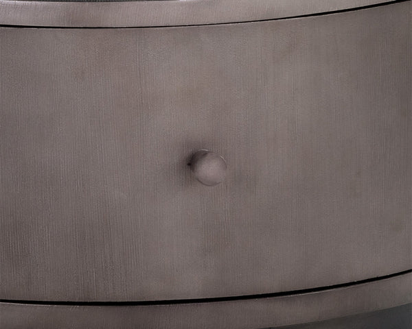 Sunpan Siena Nightstand - Handcrafted Iron Frame with Unique Finish and Ample Storage for Elegant Bedrooms Round - 19W x 19D x 23H