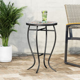 Christopher Knight Home® - Noble House - La Crescenta Outdoor Side Table with Tile Top, Yellow, Red, and Black