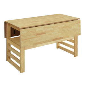 English Elm Topmax Rubberwood Extendable Dining Set with Drop Leaves and Linen Chairs for Four SP000080AAA