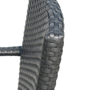 English Elm Christopher Knight Home® - CASCADA Outdoor Wicker Barstools Set of 2 — Durable Powder-Coated Iron Frame, Handcrafted Faux Rattan Lounge Grey 64901.00GRY